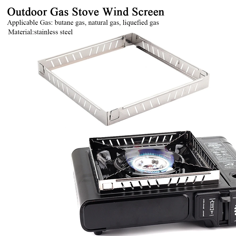 Camping Cooking Heater - Outdoor gasfornuis windscherm roestvrij staal opvouwbare