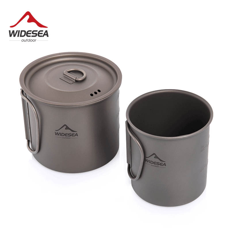 Camping Cooking Ware Set - Widesea Campingmok Titanium beker Toeristisch servies