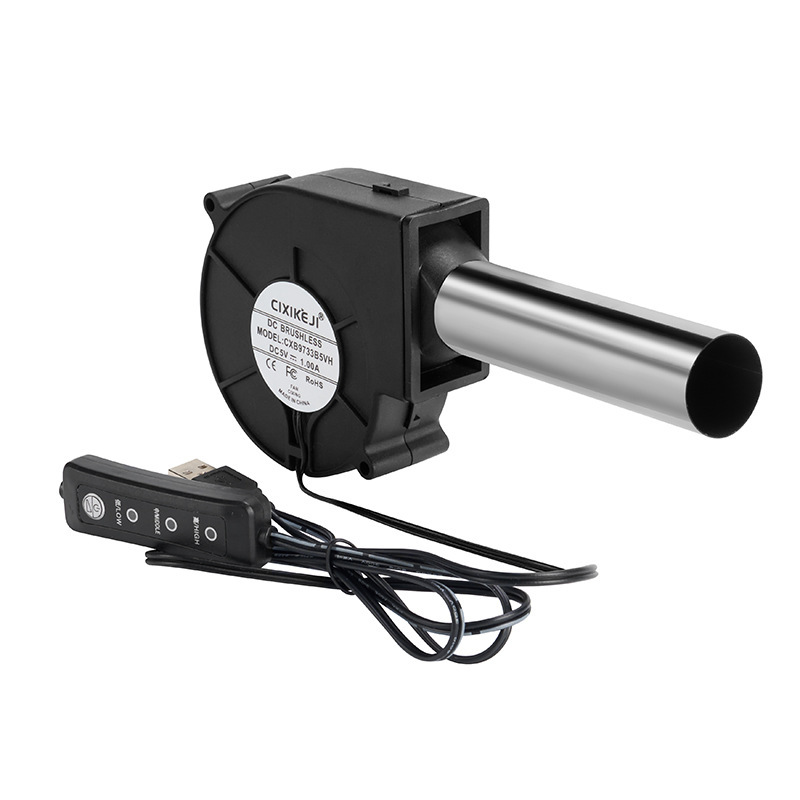 Camping With Cooking - BBQ-ventilator Kleine blaasmotor met luchtverzameling, verstelbare