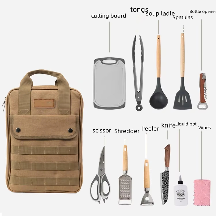 Camping Cooking Multi Tool - Camping kookgerei accessoires set, 12-delige draagbare