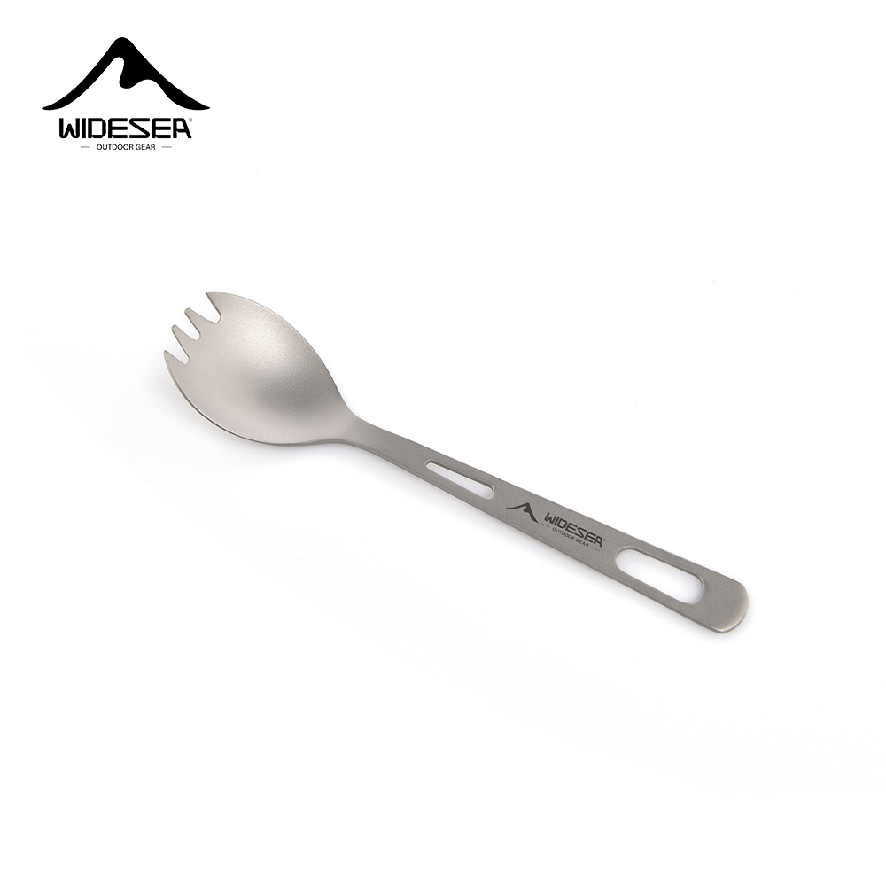 Camping Cooking Utensil Set - Widesea Camping Kookset Spork Titanium Lepel