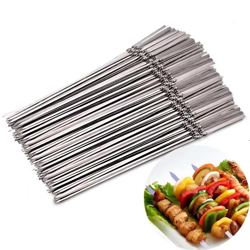 Camping Cooking Candle - 10/30 stuks roestvrijstalen barbecue spiesjes, herbruikbare