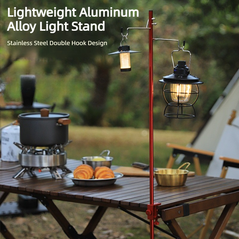 Camping Cooking Hanger - 91 cm draagbare opvouwbare buitenlampstandaard aluminium