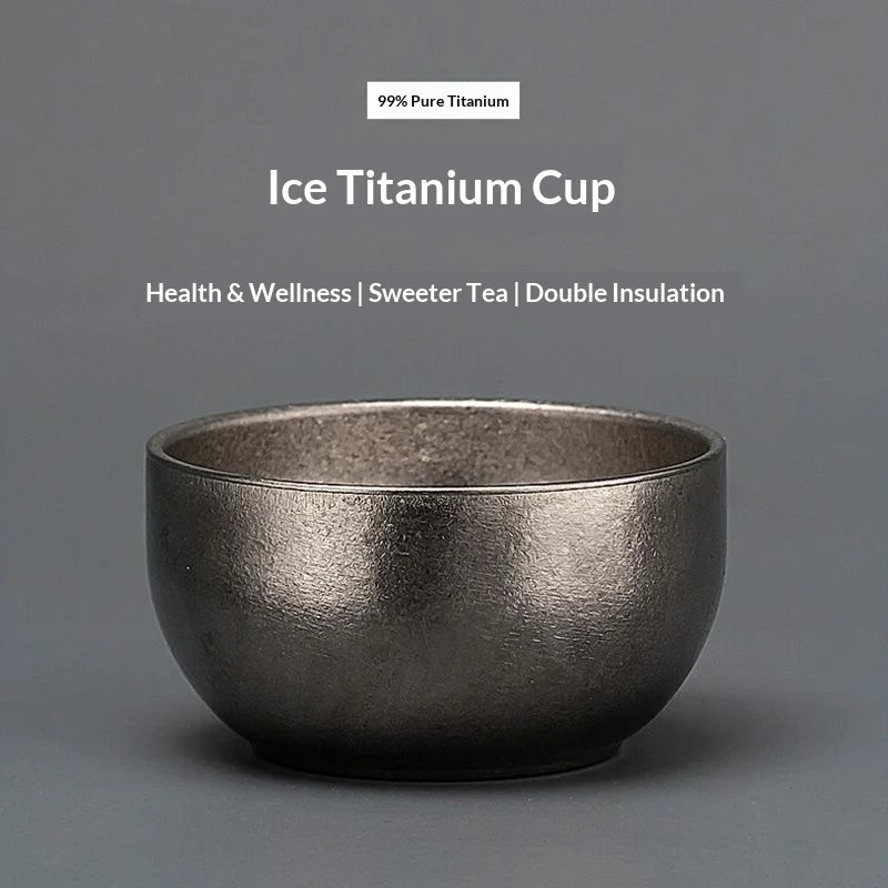 Camping Cooking Bowl - Titanium High-End Kleine Thee Kom Ijskristal