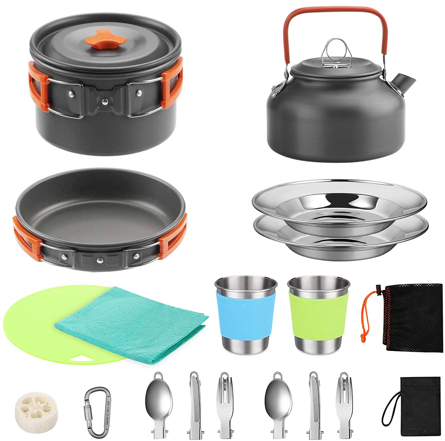 Camping Cooking Easy - Complete kookset voor 2-3 personen, aluminium