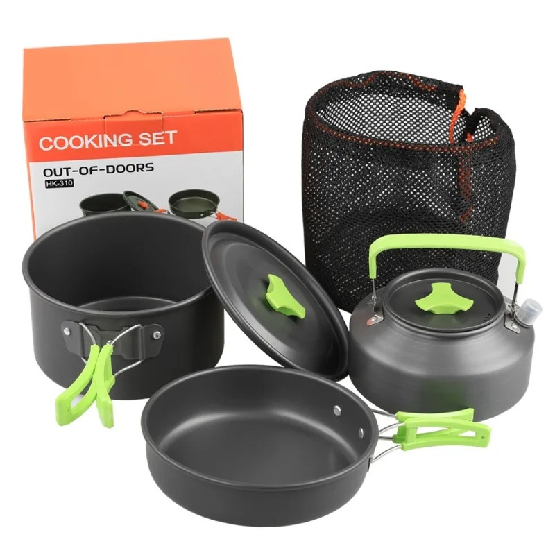 Camping Cooking Pot Set - Camping kookset, outdoor keukenset, aluminium draagbaar
