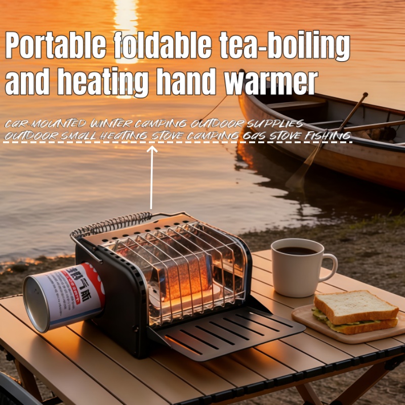 Camping Cooking Heater - 1200W camping gasfornuis, draagbare mini-kachel, buitenkachel