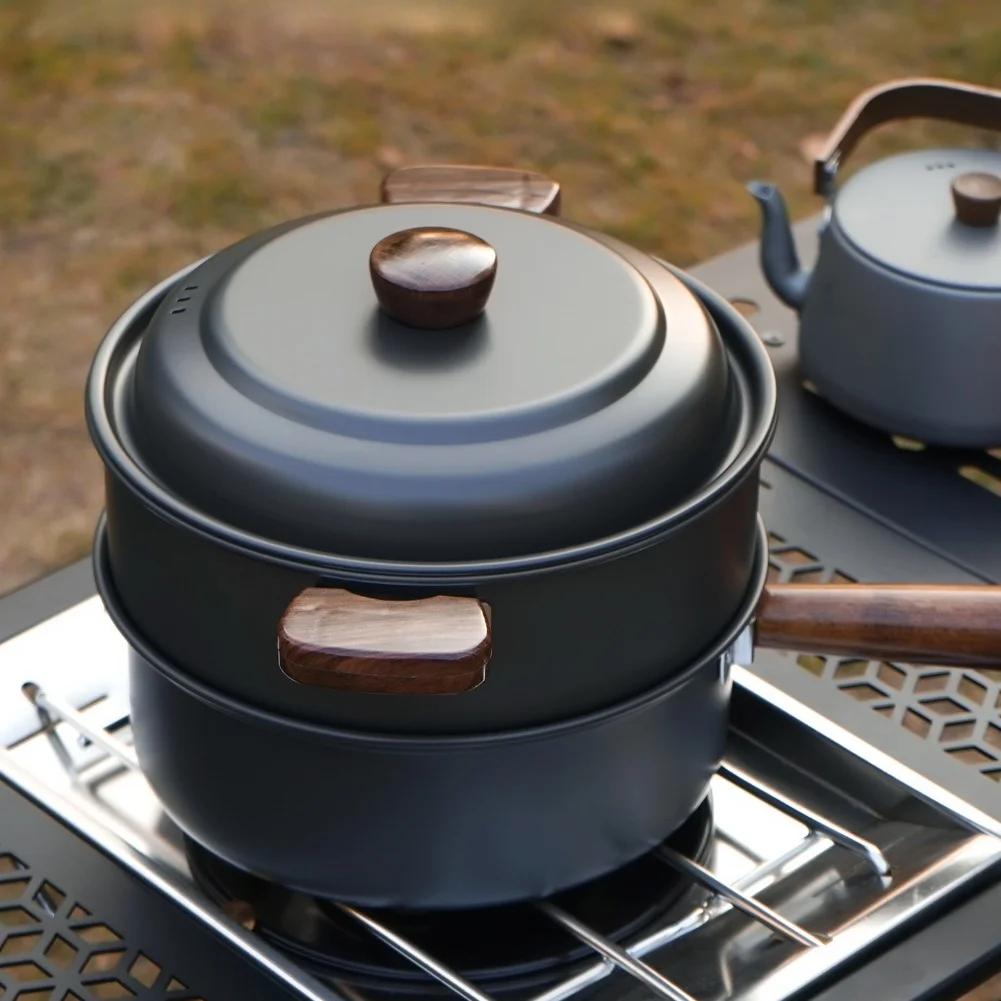 Camping Cooking Pot With Lid - 3L Camping Kookpot Set Aluminium Hot