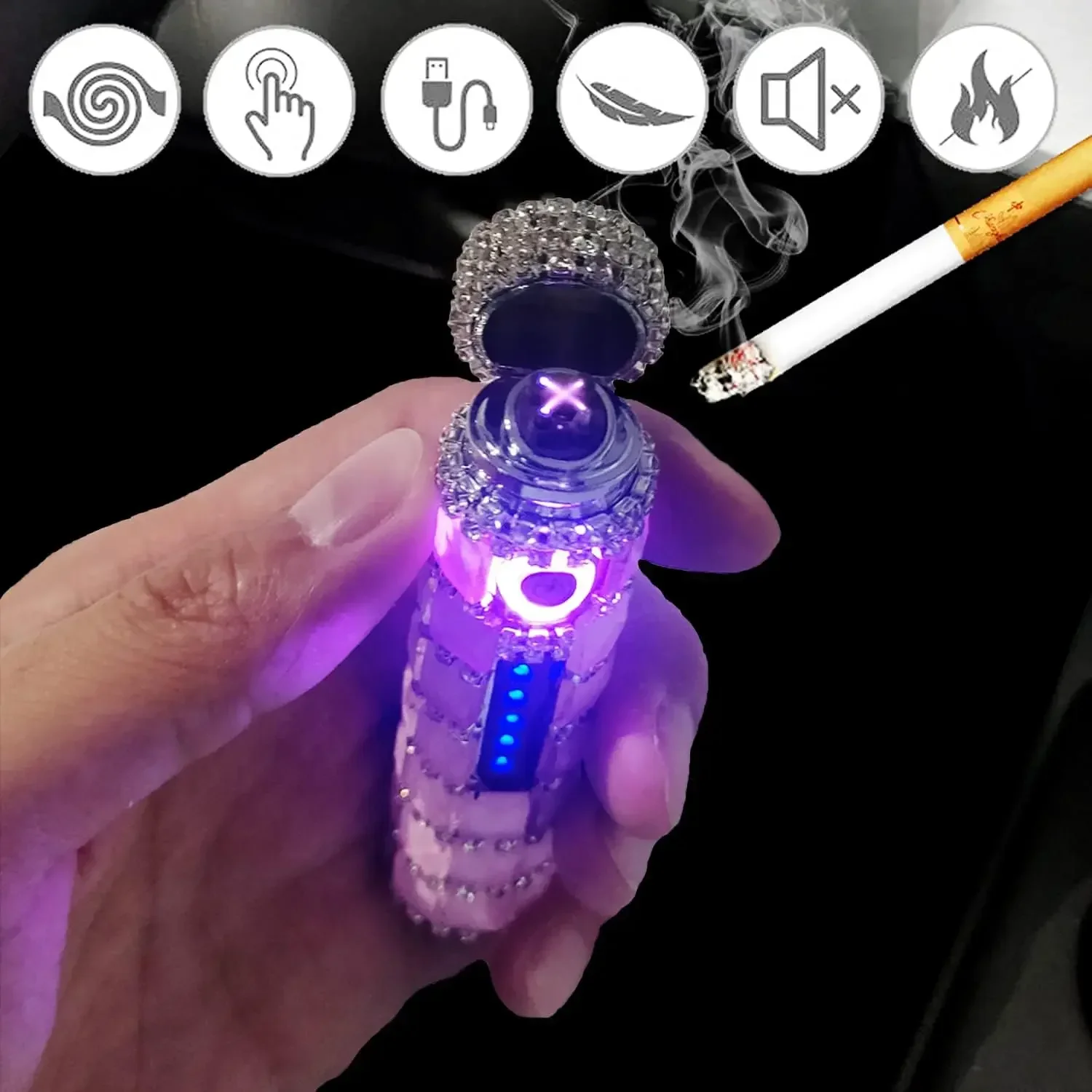 Camping Cooking Candle - Elektrische oplaadbare USB-aansteker voor vrouwen, winddicht,