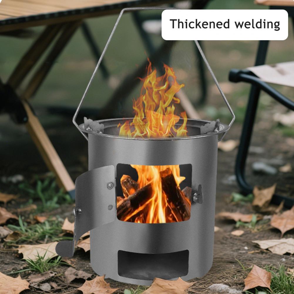 Camping Cooking Easy - Buitenkooktoestel voor picknick, houtgestookte campingkachel, draagbare