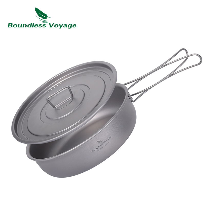 Camping Cooking Range - Grenzeloze Voyage Titanium Koekenpan Met Vouwen