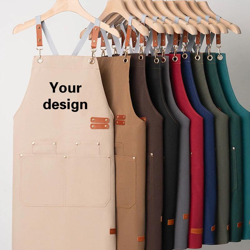Camping Cooking Apron - Waterdichte canvas schort met aangepaste logo-druk,