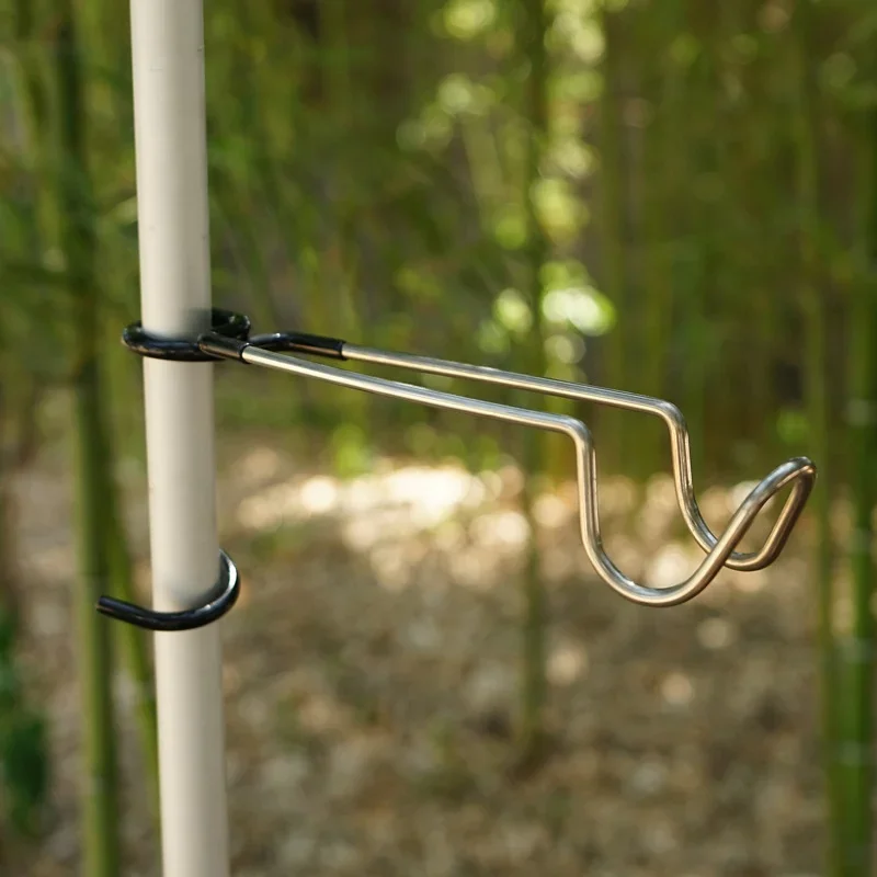 Camping Cooking Hanger - Draagbare roestvrijstalen lichtstandaardhaak Outdoor tentstokhanger Vissen