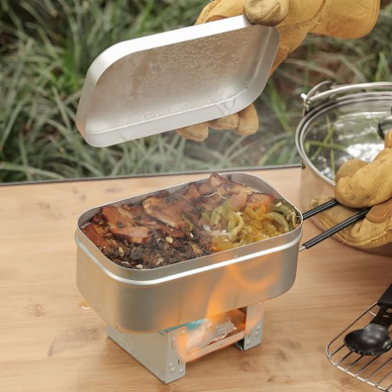 Camping Cooking Equipment - Opvouwbare Bento Box-handgreep, lunchcontainer voor volwassenen,