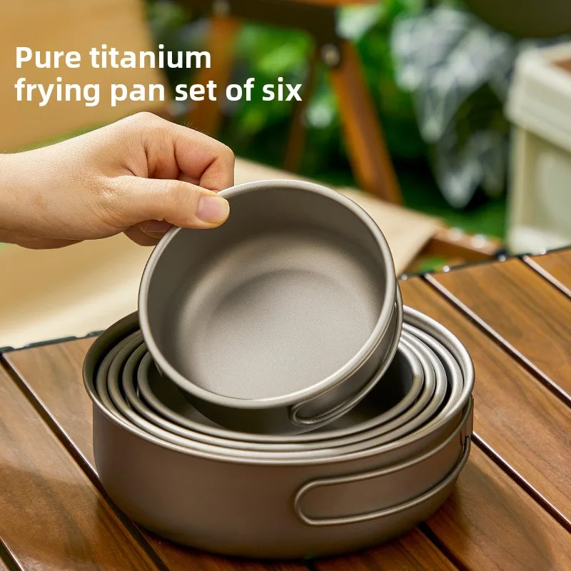 Camping Cooking Pot Set - Titanium Outdoor Pot Set Picknick Camping