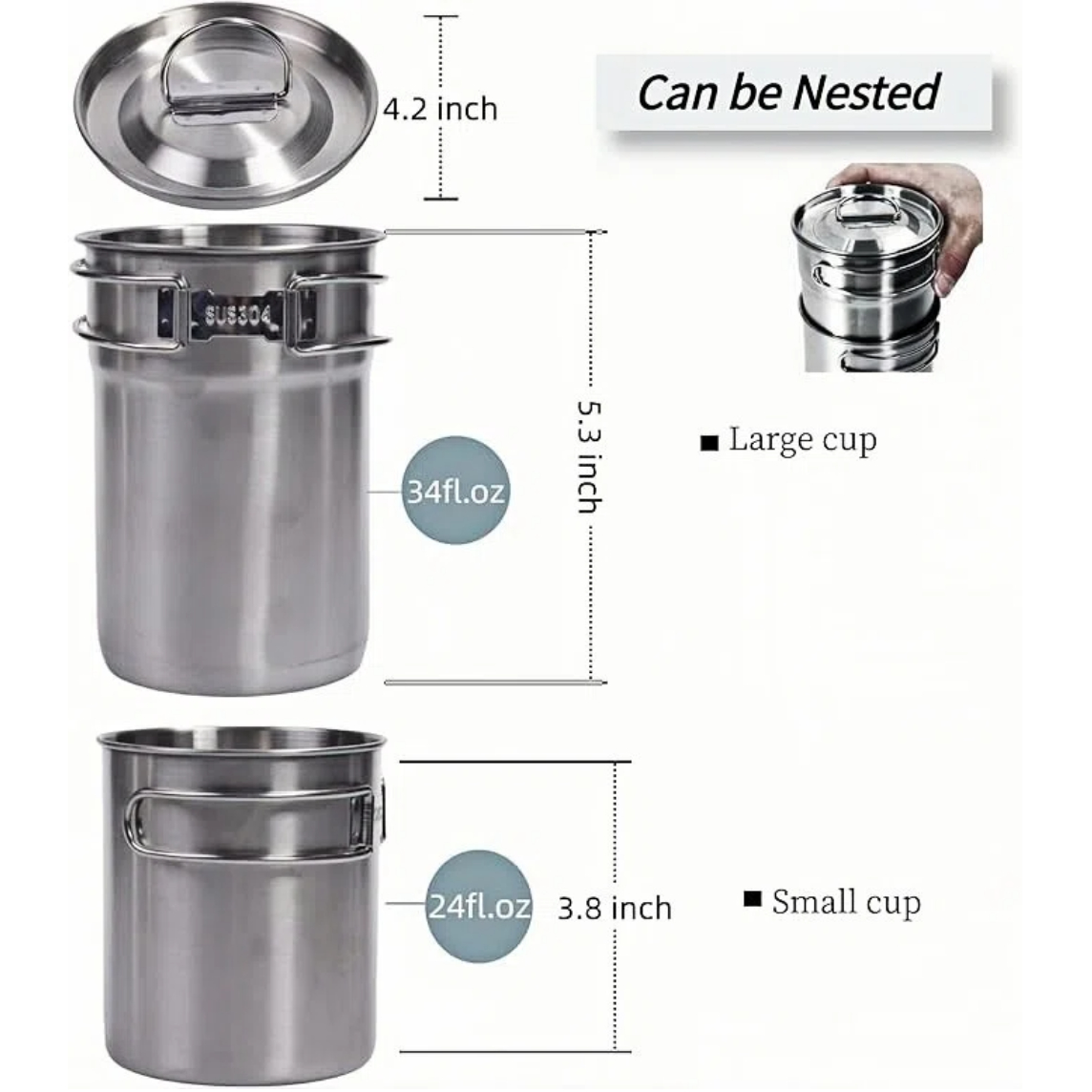 Opvouwbare campingbekers, camp - Camping Cooking Pot With Lid recensie en prijs
