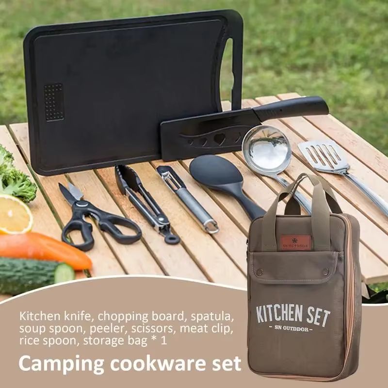 8-delige campingkeukenset met  - Camping Cooking Utensil Set recensie en prijs
