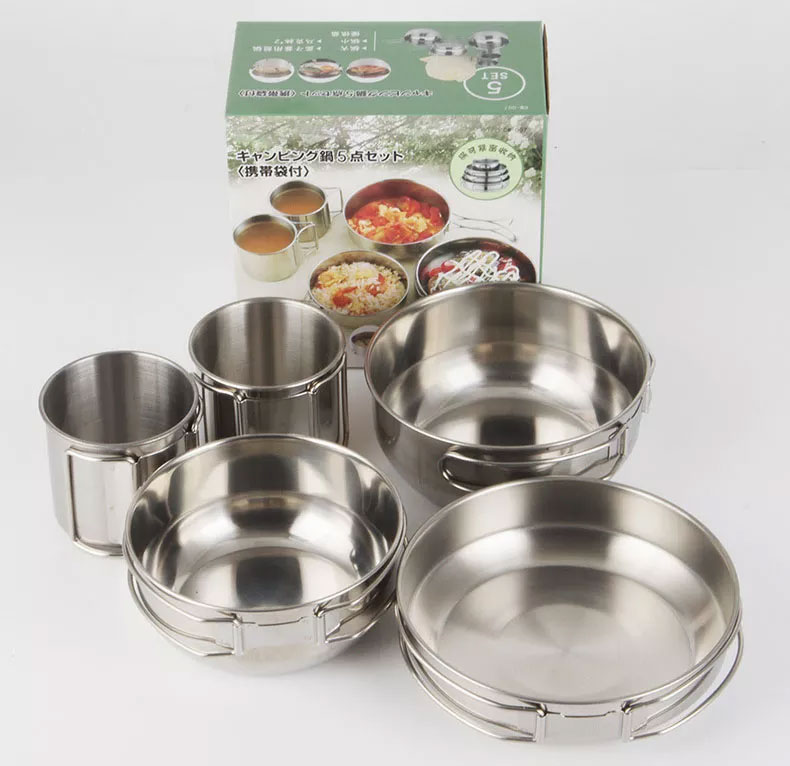 Opvouwbare 5-delige bekers Keu - Camping Cooking Ware Set recensie en prijs