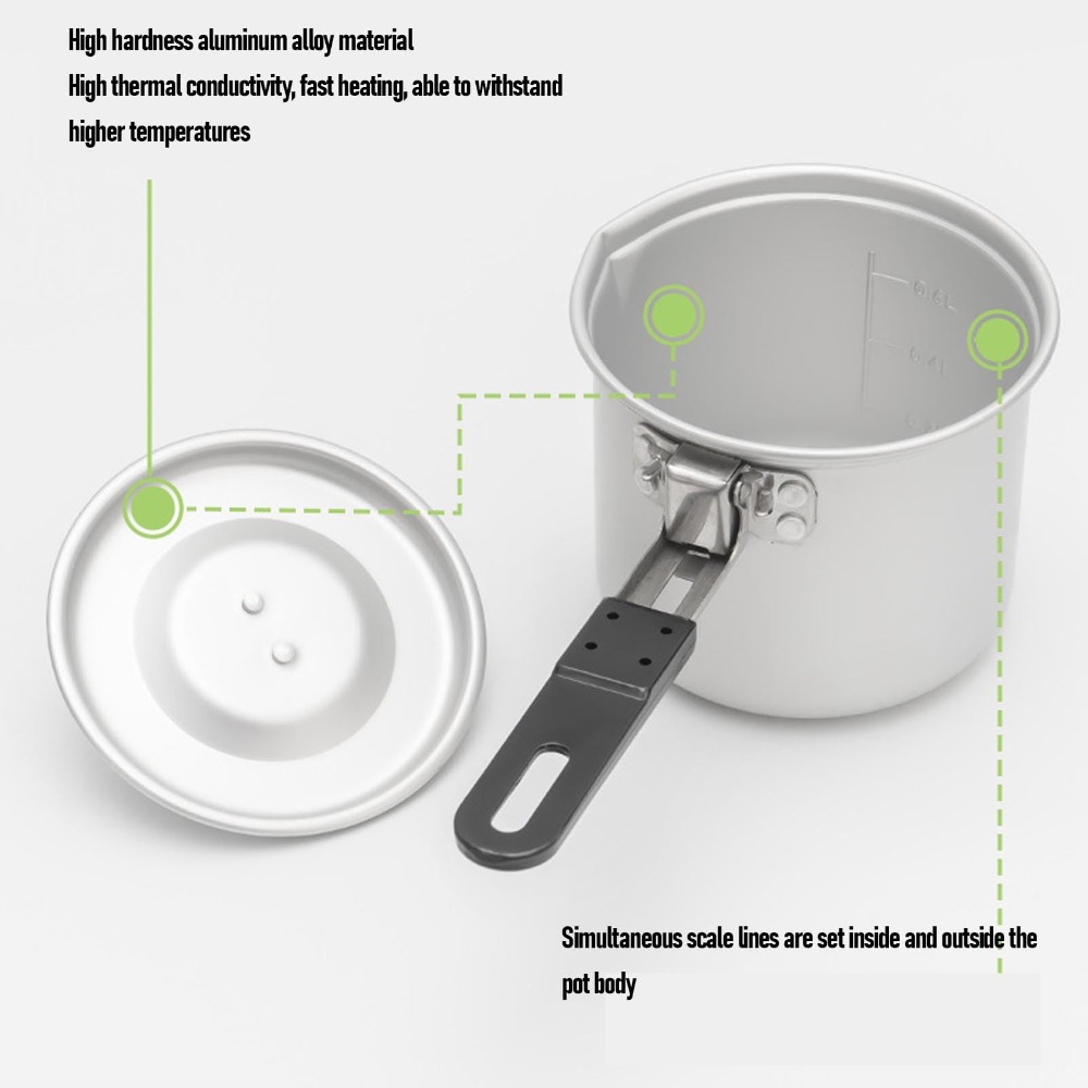 Campingkookpot, 770 ml draagba - Camping Cooking Pot With Lid recensie en prijs