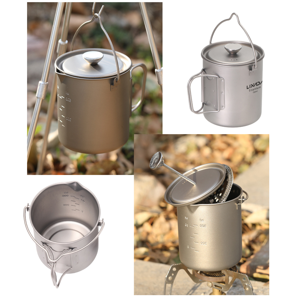 Lixada 750ml titanium koffiemo - Camping Cooking Pot With Lid recensie en prijs
