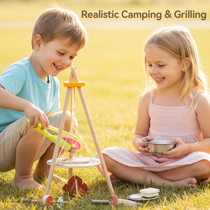 Houten Kinder Camping Barbecue - Camping Cooking Gifts recensie en prijs