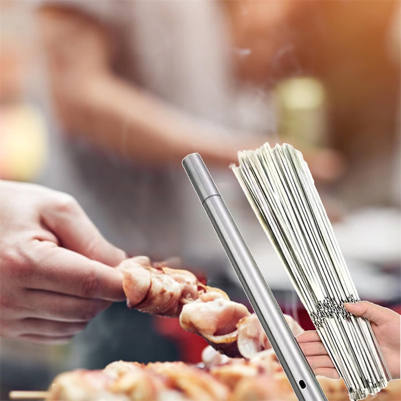 Roestvrijstalen barbecue spies - Camping Cooking Candle recensie en prijs