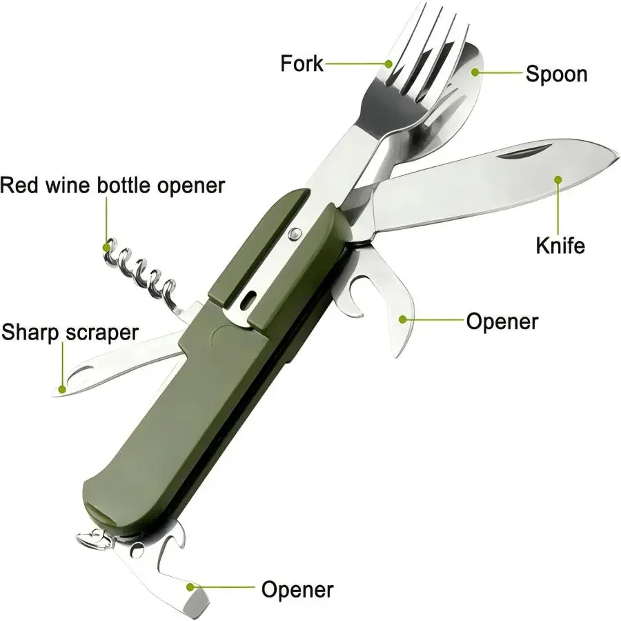 Campinguitrusting 5-in-1 reiss - Camping Cooking Utensil Set recensie en prijs