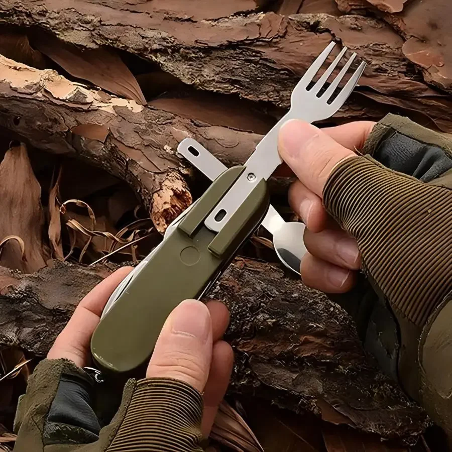 Campinguitrusting 5-in-1 reiss - Camping Cooking Utensil Set recensie en prijs