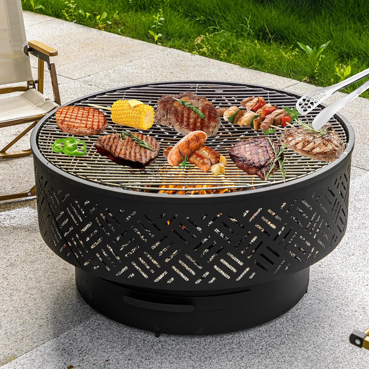 32 Inch Ronde Metalen Houtgest - Camping Cooking Table recensie en prijs