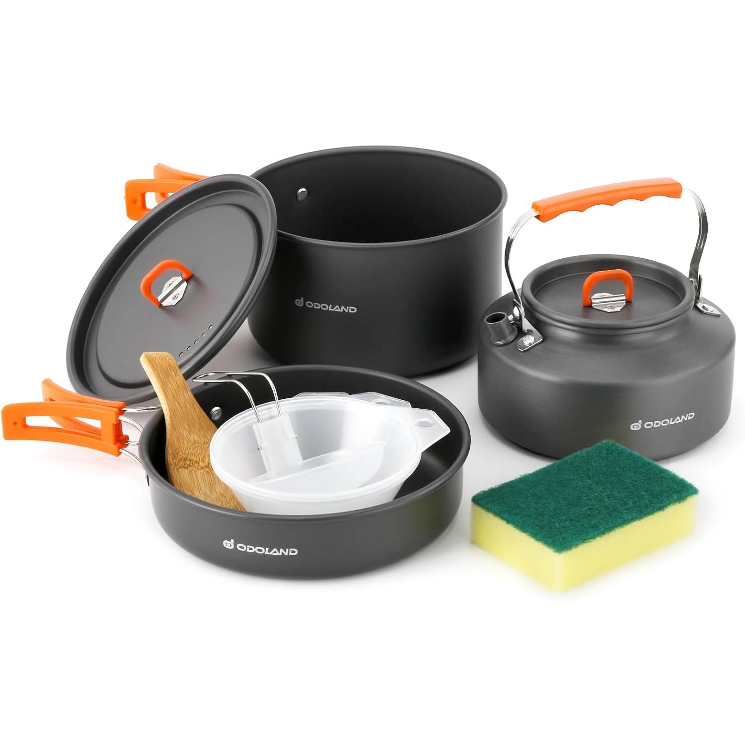 Odoland 10-delige campingkooks - Camping Cooking Ware Set recensie en prijs