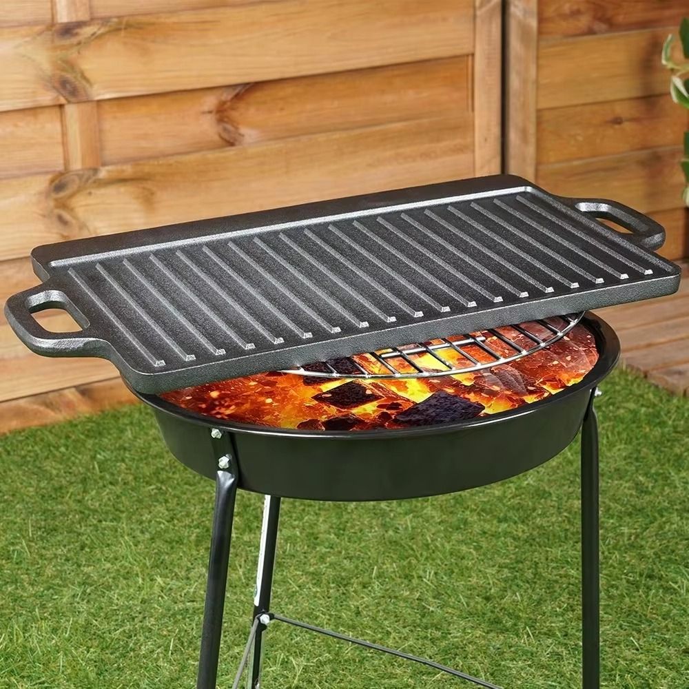 Dubbelzijdige gietijzeren bakp - Camping Cooking Range recensie en prijs