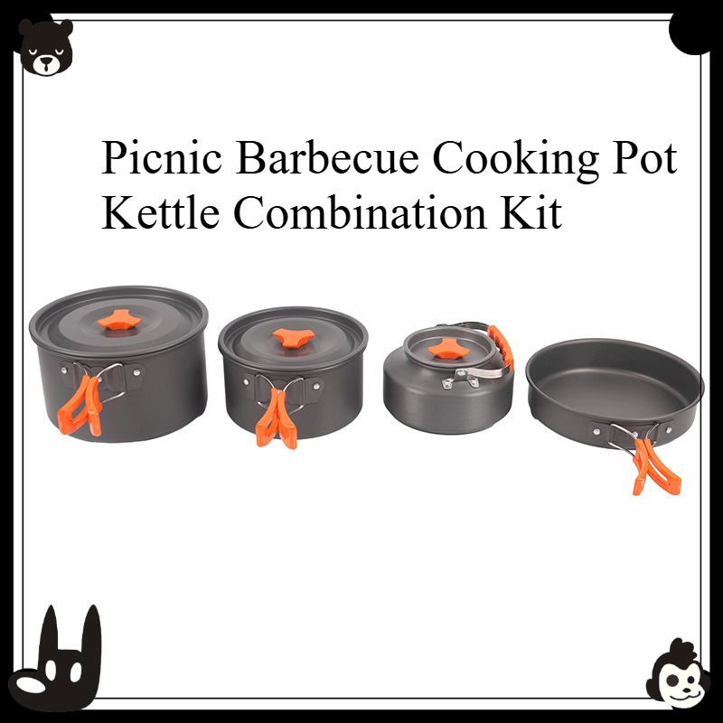 Draagbare Outdoor Kookset 4-de - Camping Cooking Pot Set recensie en prijs