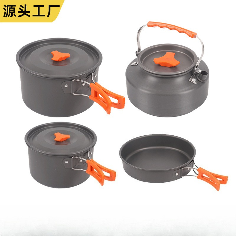 Draagbare Outdoor Kookset 4-de - Camping Cooking Pot Set recensie en prijs