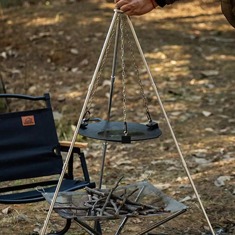 Aluminium kampvuur driepoot, d - Camping Cooking Multi Tool recensie en prijs