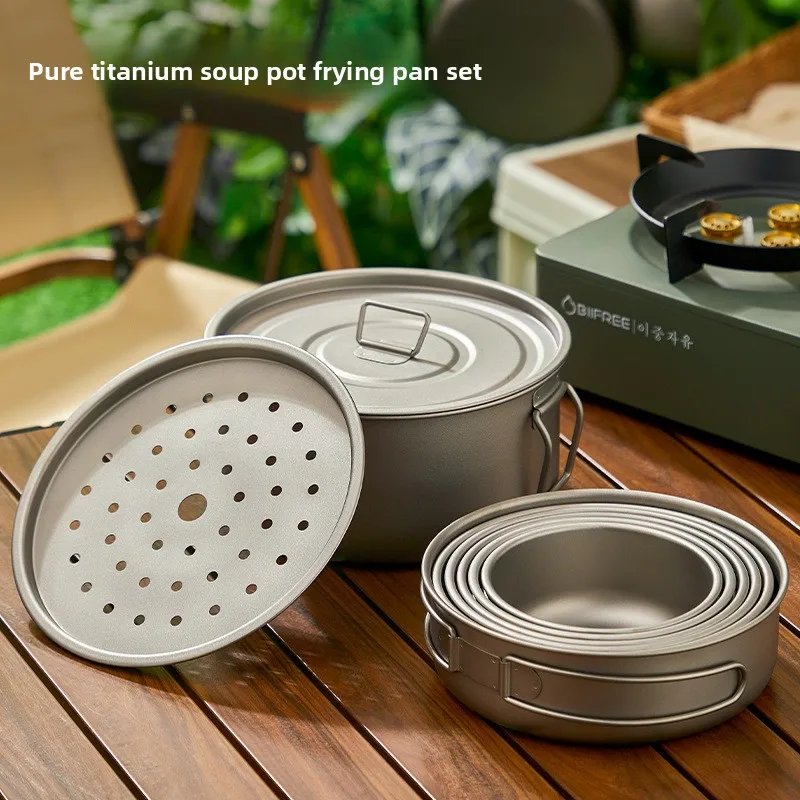 Titanium Outdoor Pot Set Pickn - Camping Cooking Pot Set recensie en prijs