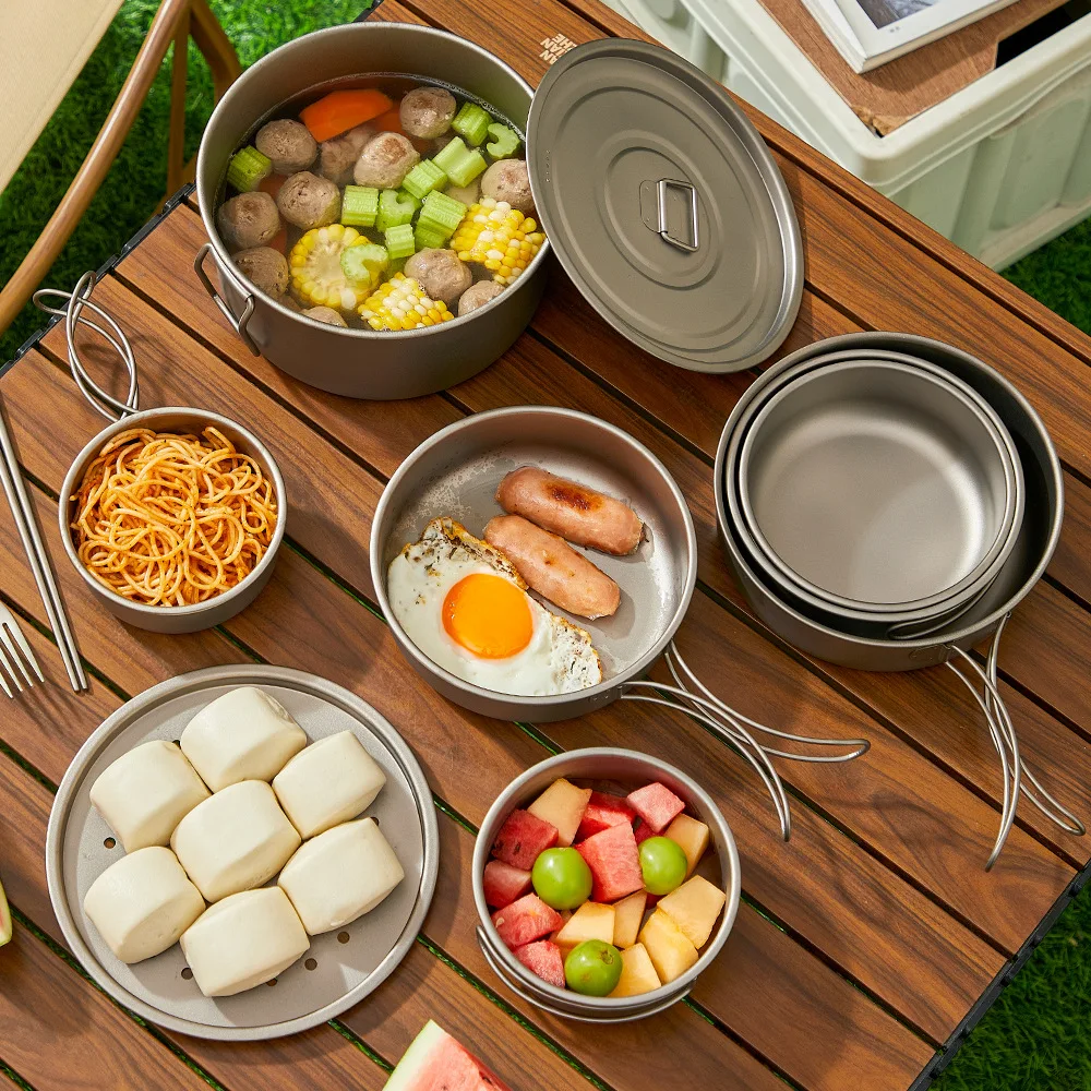 Titanium Outdoor Pot Set Pickn - Camping Cooking Pot Set recensie en prijs
